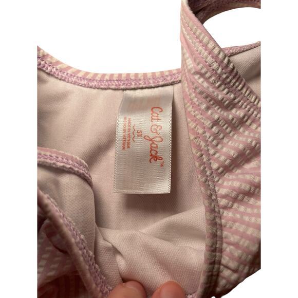 Cat & Jack Girls 5T One Piece‎ Swimsuit Tropical Fruit Seersucker Ruffles Pink - Picture 8 of 12